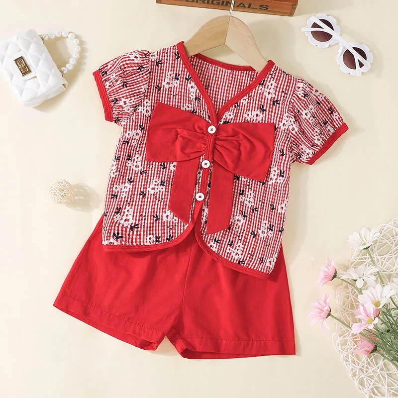 2022 New Summer Clothes Sets Sleeveless Single Breasted Bow Red Cute 2 Piece Sets Designer Boys Clothes Sets 9M-6T
2022 New Summer Clothes Sets Sleeveless Single Breasted Bow Red Cute 2 Piece Sets Designer Boys Clothes Sets 9M-6T