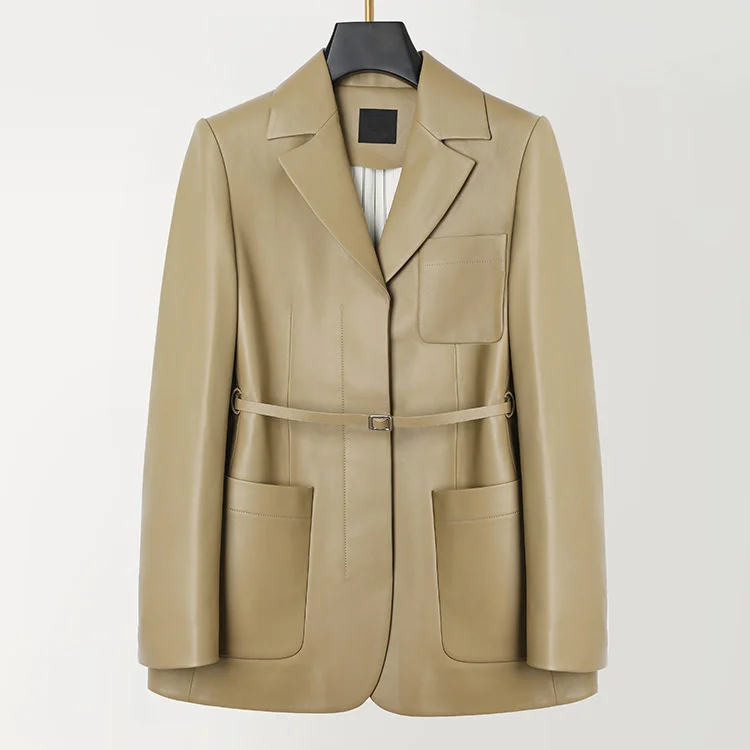 Autumn and Winter 2023 New Style Suit Collar Leather Sheepskin Belt Slim Long Sleeve Casual Personality Professional Suit
Autumn and Winter 2023 New Style Suit Collar Leather Sheepskin Belt Slim Long Sleeve Casual Personality Professional Suit