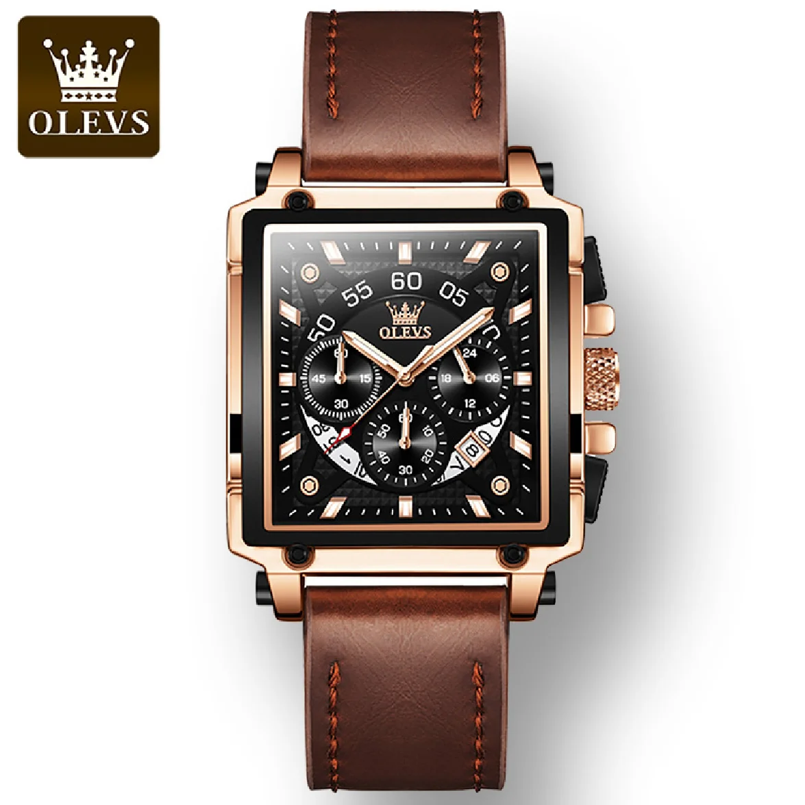 OLEVS Large Dial Luxury Corium Strap Watches for Men Waterproof Sport Quartz Men Wristwatch Luminous Chronograph Calendar
OLEVS Large Dial Luxury Corium Strap Watches for Men Waterproof Sport Quartz Men Wristwatch Luminous Chronograph Calendar