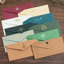 3pcs B2/ B3 retro color bronzing Western-style blank inner paper envelope business invitation kraft paper thickening