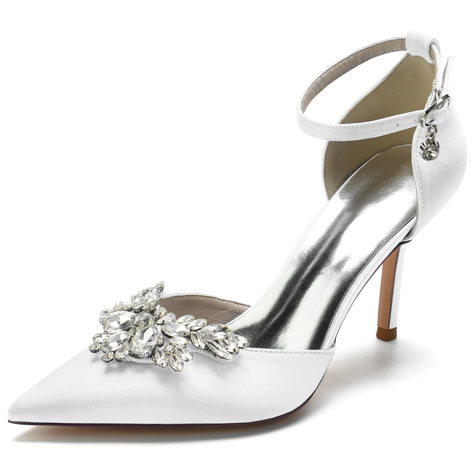 Women Dress Shoes Pumps Pointed Toe Crystal Wedding Flats for Bride Comfortable Satin White Wedding Shoes High Heels Ankle Strap
Women Dress Shoes Pumps Pointed Toe Crystal Wedding Flats for Bride Comfortable Satin White Wedding Shoes High Heels Ankle Strap