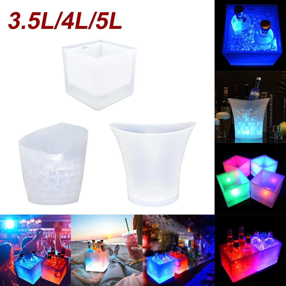 3.5L/4L/5L Large Capacity Ice Buckets Wine Ice Bucket Drink Container With LED Colorful Light Nightclub Party Ice Bucket Barware
3.5L/4L/5L Large Capacity Ice Buckets Wine Ice Bucket Drink Container With LED Colorful Light Nightclub Party Ice Bucket Barware