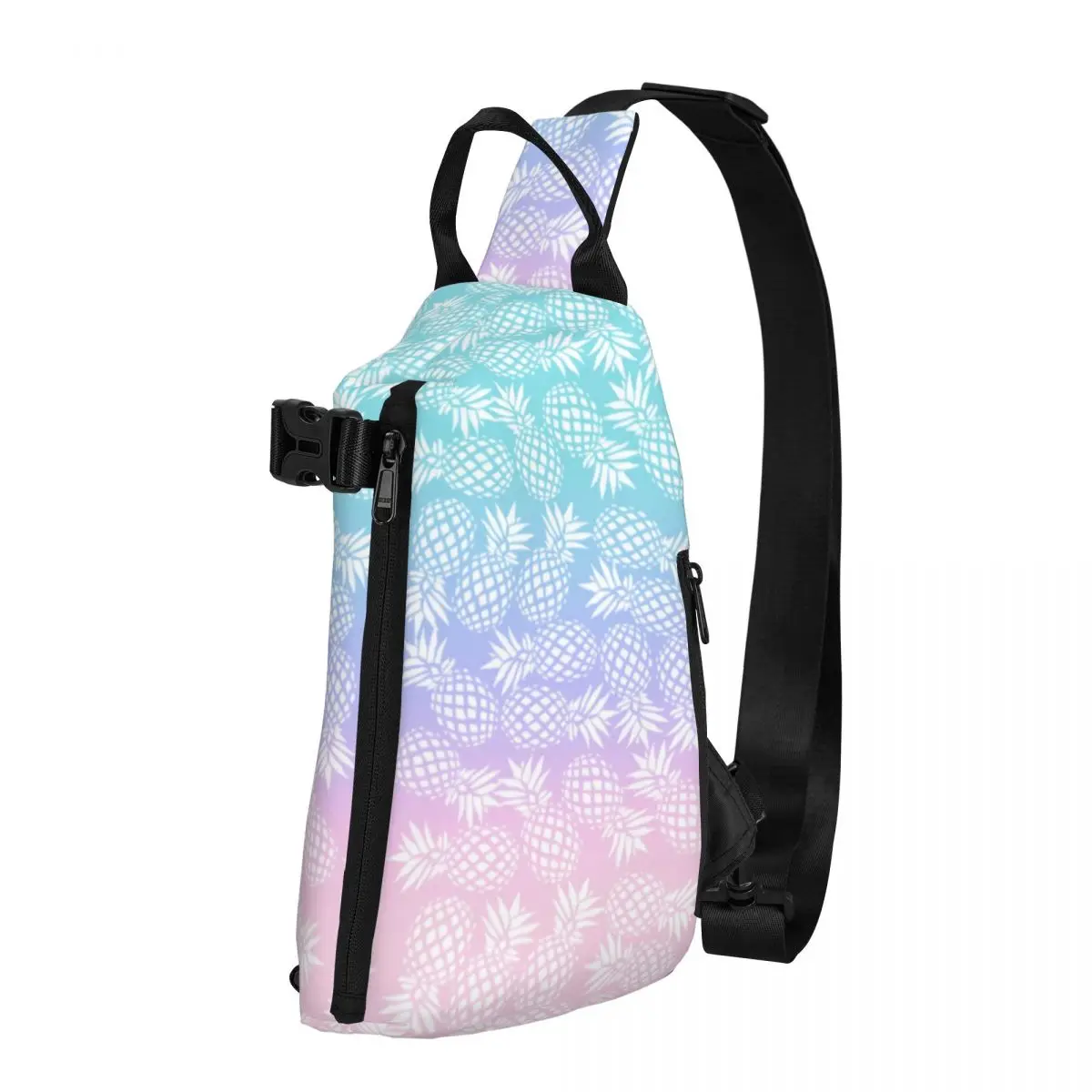 

Funny Pineapple Shoulder Bags Pink Blue Ombre Print Outdoor Chest Bag Travel Graphic Design Sling Bag Casual Phone Small Bags