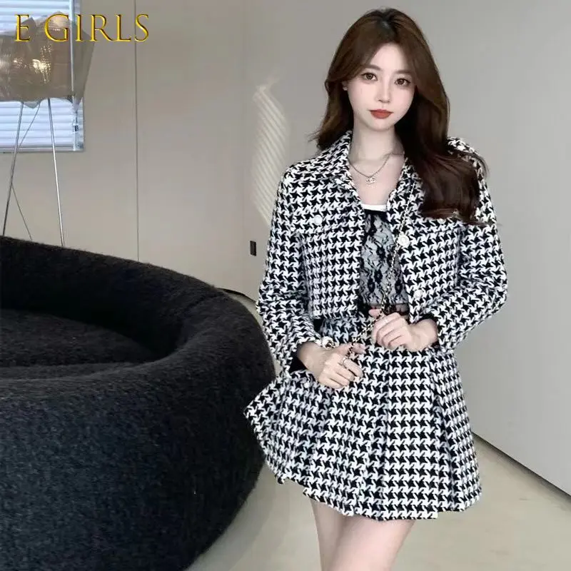 E GIRLS Sets Women Temperament Vintage Chic Plaid Mini Skirts Crop Jackets Classic Sweet Style Outfits Fashionable BF
E GIRLS Sets Women Temperament Vintage Chic Plaid Mini Skirts Crop Jackets Classic Sweet Style Outfits Fashionable BF