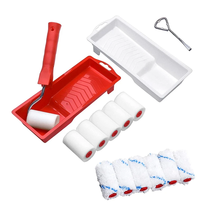 16Pcs 2 Inch Small Paint Roller With 2 Paint Trays, House Painting Roller Brush For Walls, Cabinets, Crafts, Touch Ups
16Pcs 2 Inch Small Paint Roller With 2 Paint Trays, House Painting Roller Brush For Walls, Cabinets, Crafts, Touch Ups