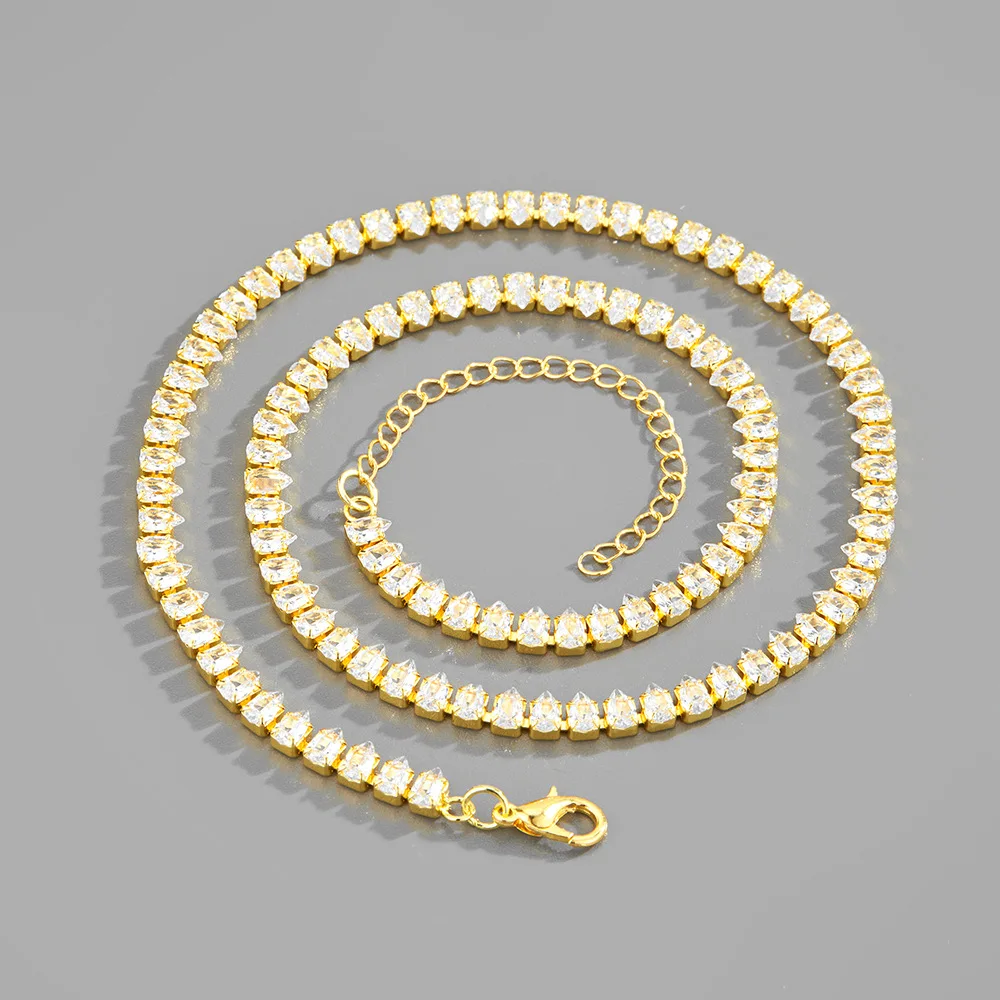 Luxury 10mm Baguette Tennis Chain Necklace Bracelet Anklet Men Women Bling Ice Choker Full Diamond Hip Hop Fashion Jewelry Set
Luxury 10mm Baguette Tennis Chain Necklace Bracelet Anklet Men Women Bling Ice Choker Full Diamond Hip Hop Fashion Jewelry Set