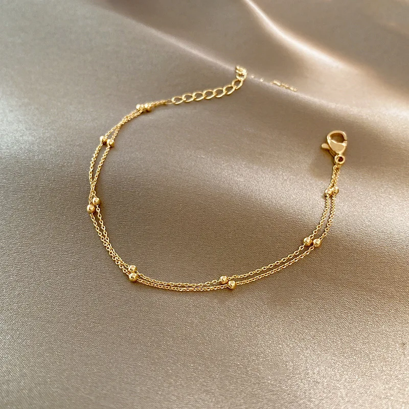 JX*HY 2022 Vintage Golden Double Layer Golden Beads Women's Bracelet Frosty Wind Charm Bracelet Jewelry Gift
JX*HY 2022 Vintage Golden Double Layer Golden Beads Women's Bracelet Frosty Wind Charm Bracelet Jewelry Gift
