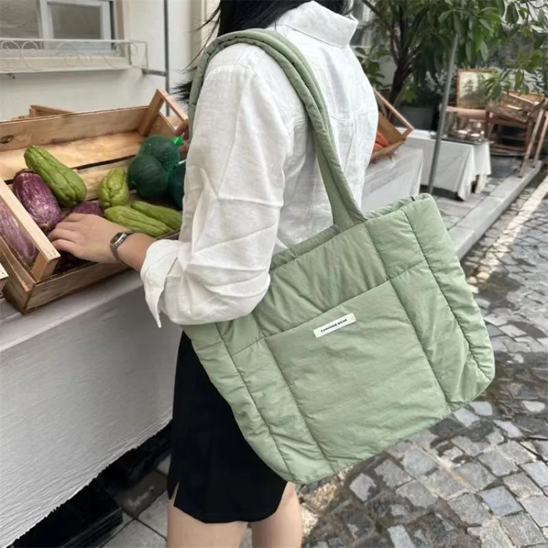 Large Capacity Nylon Underarm Shoulder Bag Women's Solid Soft Down Cotton Handbag Small and Simple Tote Bags with Free Shipping
Large Capacity Nylon Underarm Shoulder Bag Women's Solid Soft Down Cotton Handbag Small and Simple Tote Bags with Free Shipping