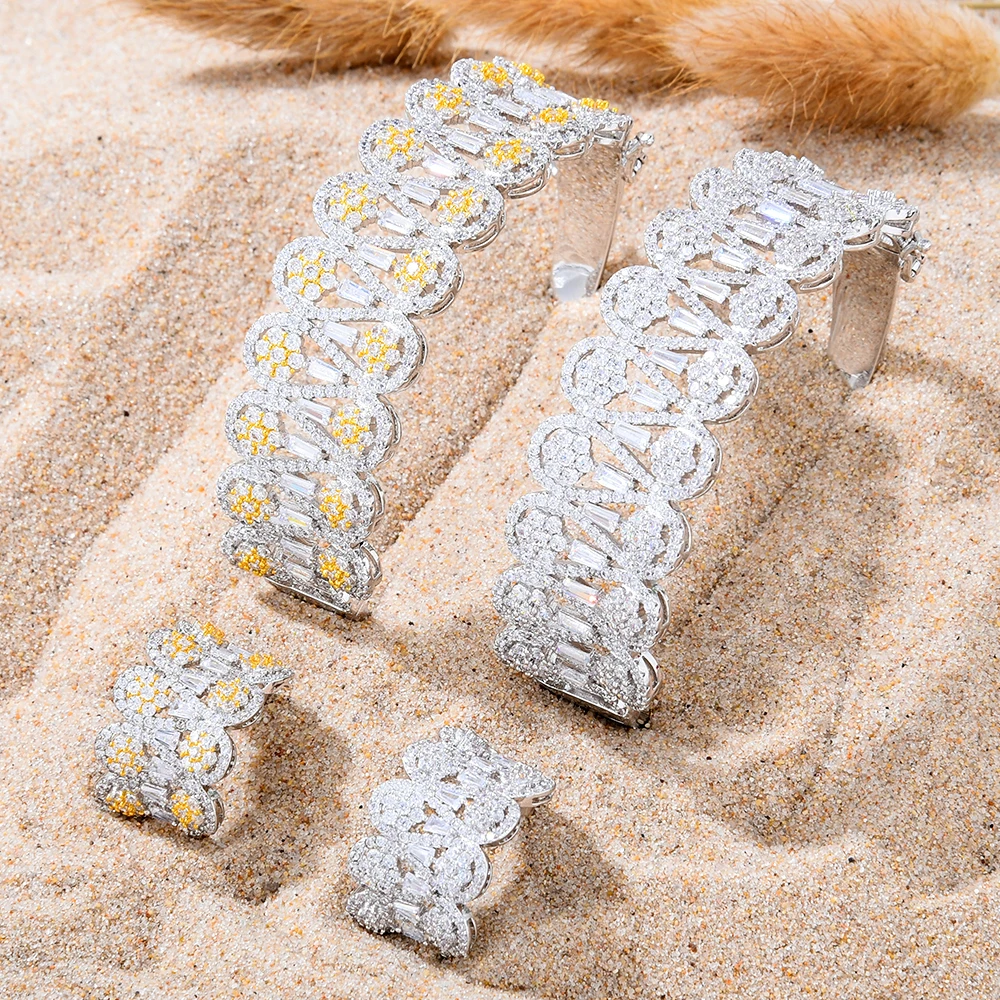 Blachette Luxury Nigerian Dubai Bangle Ring Jewelry Sets For Women Full Crystal Wedding Bridal Dress Jewelry Sets Super Design
Blachette Luxury Nigerian Dubai Bangle Ring Jewelry Sets For Women Full Crystal Wedding Bridal Dress Jewelry Sets Super Design