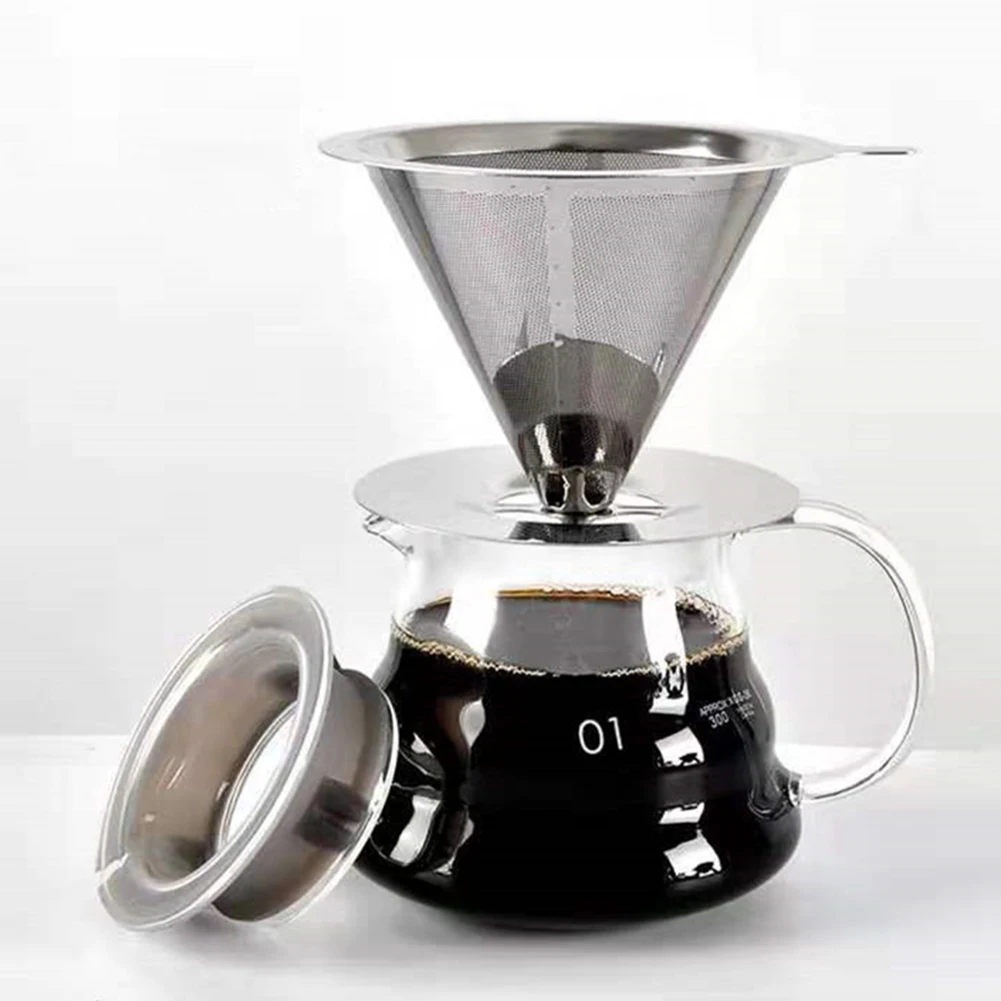Reusable Coffee Filter Holder Double Layer Stainless Steel Pour Over Coffees Dripper Mesh Coffee Tea Strainer Coffee Accessories
Reusable Coffee Filter Holder Double Layer Stainless Steel Pour Over Coffees Dripper Mesh Coffee Tea Strainer Coffee Accessories