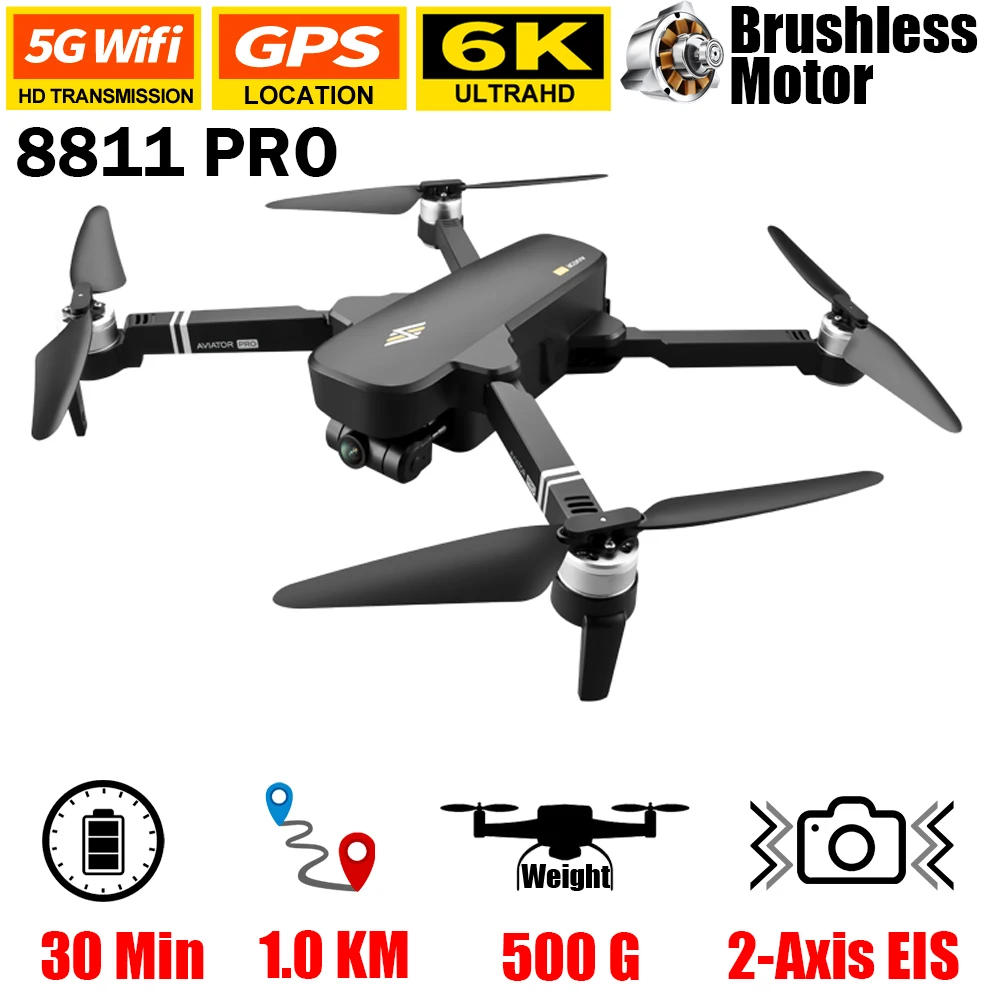8811 Pro Дрон 6k HD Механическая 2-осевая карданный подвес камера 5G Wifi Gps дроны дистанция радиоуправляемого вертолета 2 км
8811 Pro Дрон 6k HD Механическая 2-осевая карданный подвес камера 5G Wifi Gps дроны дистанция радиоуправляемого вертолета 2 км