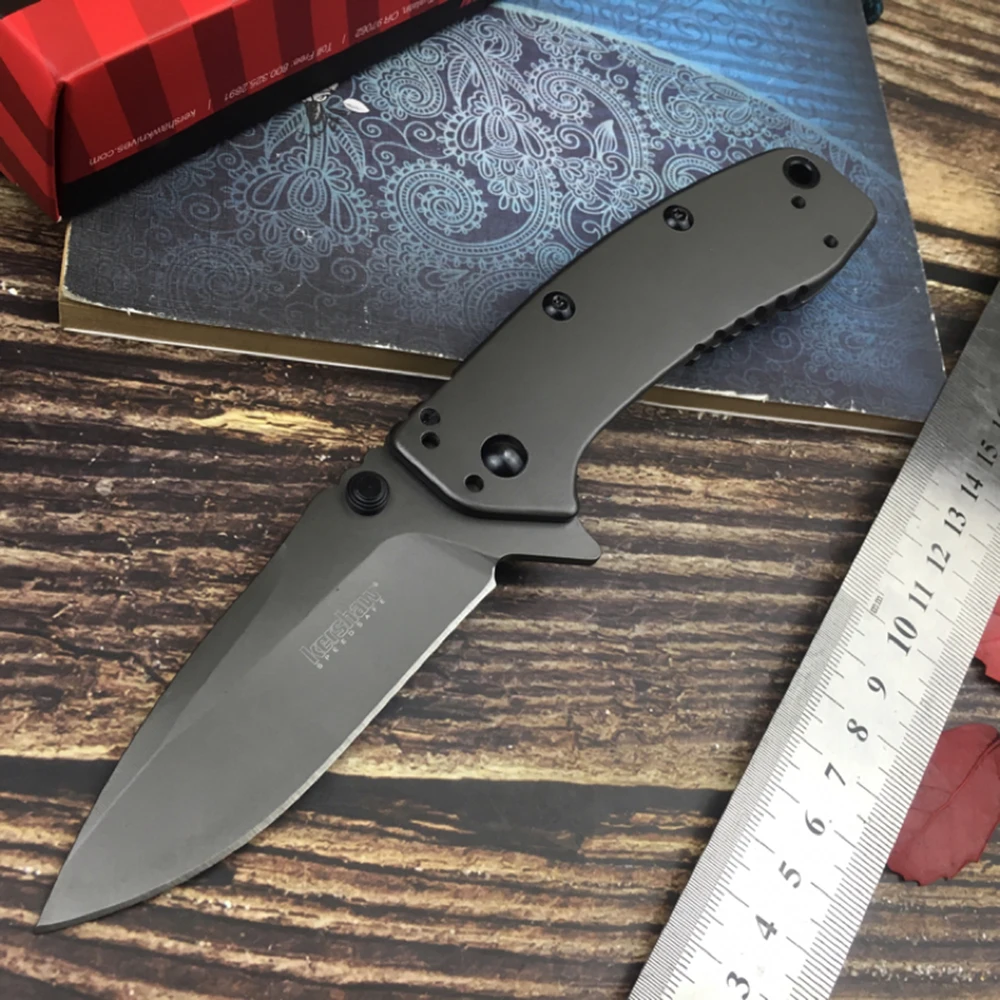 

Kershaw 1556Ti Cryo II Assisted Flipper Knife 3.25" Plain Blade Outdoor EDC Hunting Survival Self Defense Folding Pocket Knives