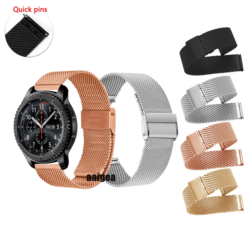 20mm 22mm Watchbands for Samsung Gear S3 Frontier S3 Classic Watch3 45mm Milanese Mesh Stainless Steel Strap
20mm 22mm Watchbands for Samsung Gear S3 Frontier S3 Classic Watch3 45mm Milanese Mesh Stainless Steel Strap