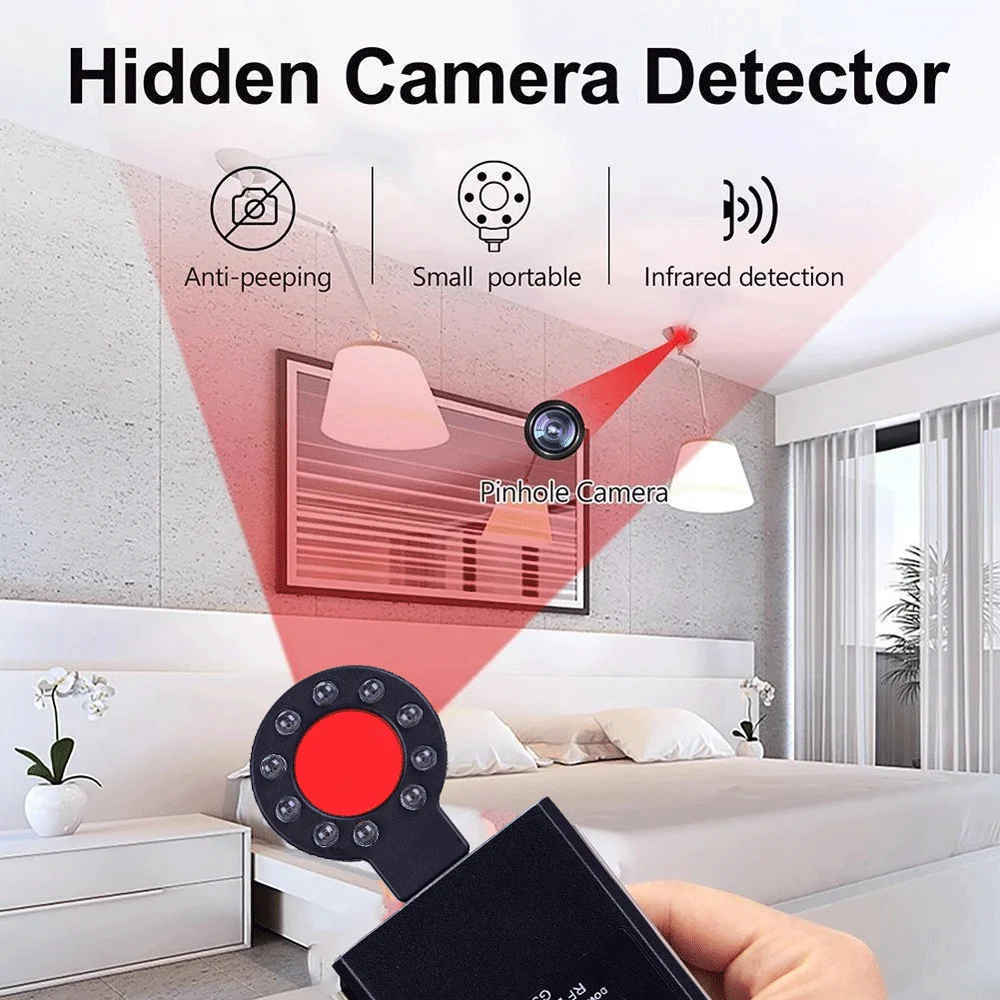 Portable Anti-spy Detector For Outdoor Travel Hotel Rental IR Alarm Hidden Camera Finder with Led Light Find Out Mini Cam Device
Portable Anti-spy Detector For Outdoor Travel Hotel Rental IR Alarm Hidden Camera Finder with Led Light Find Out Mini Cam Device