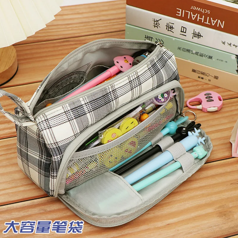 Simple style pencil bag Japanese and Korean style stationery box girl student large-capacity multi-functional pencil bag
Simple style pencil bag Japanese and Korean style stationery box girl student large-capacity multi-functional pencil bag