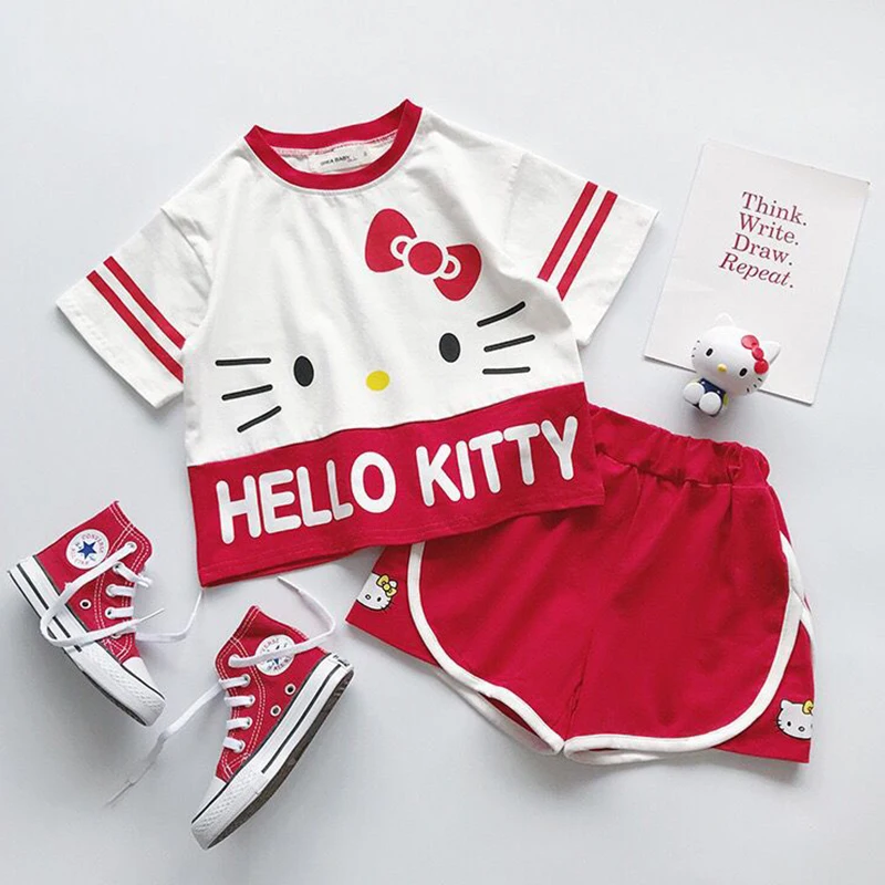 Kawaii Sanrios Children's Clothing Summer Hello Kitty Girls Cotton T-Shirt Shorts Sports and Leisure Two-Piece Suit Thin Section
Kawaii Sanrios Children's Clothing Summer Hello Kitty Girls Cotton T-Shirt Shorts Sports and Leisure Two-Piece Suit Thin Section