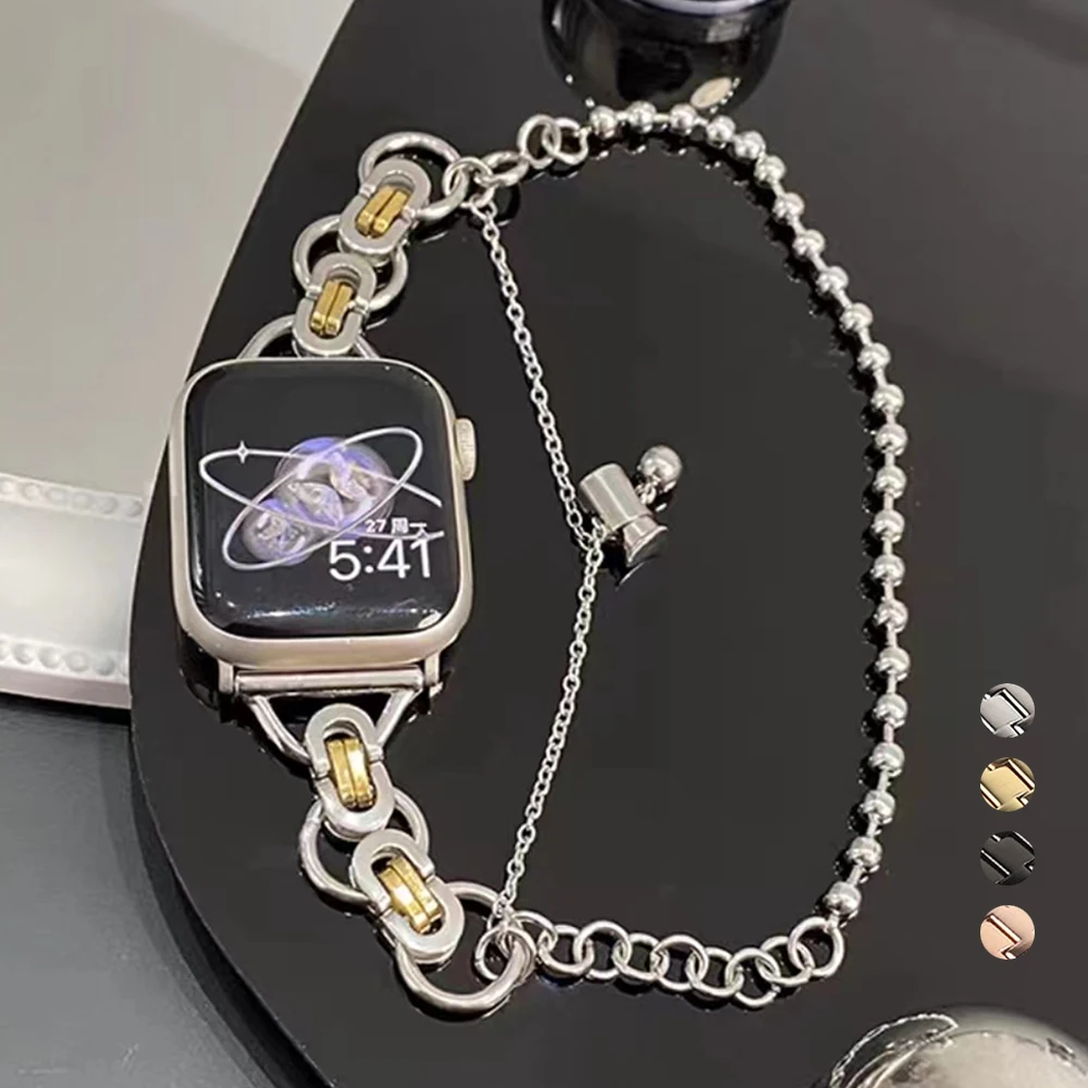 Women Metal Chain Bracelet For Apple Watch Series 7 6 5432 SE 38 42mm 40 41 Luxury Stainless Steel Strap For Apple Watch 44 45mm
Women Metal Chain Bracelet For Apple Watch Series 7 6 5432 SE 38 42mm 40 41 Luxury Stainless Steel Strap For Apple Watch 44 45mm