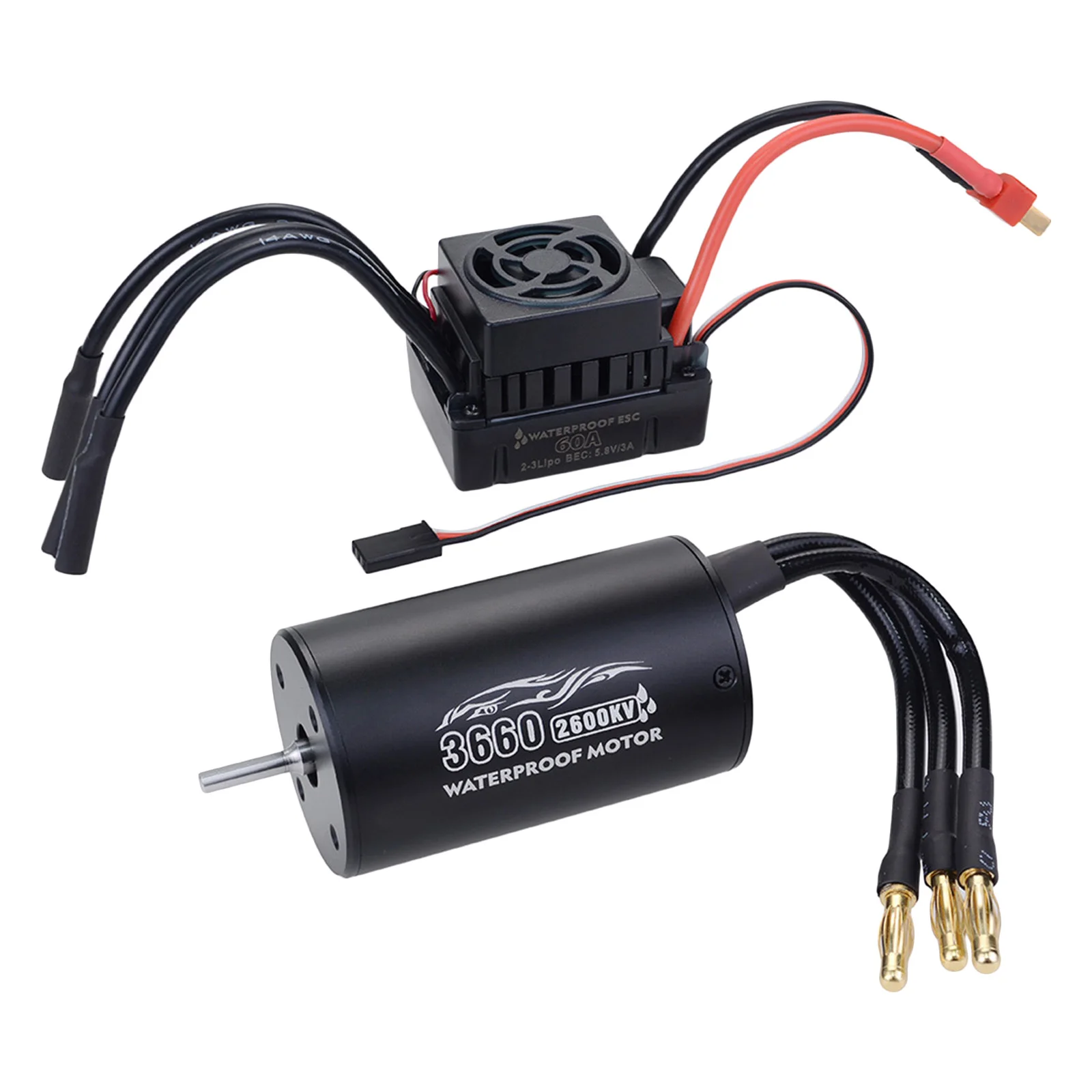 Водонепроницаемый бесщеточный двигатель 3660 5T 2600KV 60A ESC Kit для 1/10 RC автомобиля Черный Водонепроницаемый бесщеточный двигатель
Водонепроницаемый бесщеточный двигатель 3660 5T 2600KV 60A ESC Kit для 1/10 RC автомобиля Черный Водонепроницаемый бесщеточный двигатель