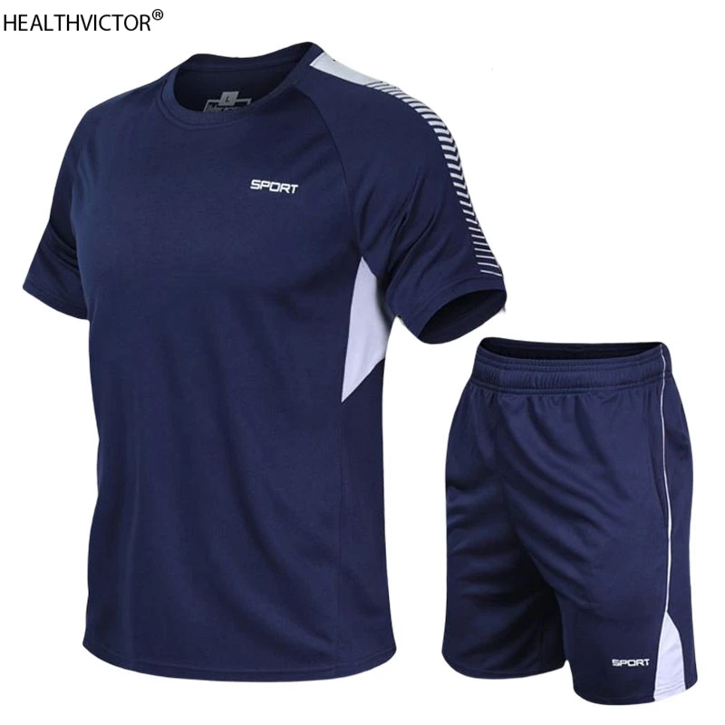 Summer Two Pieces Short Sleeve Man T-shirt Suit Fashion Outdoor Sports Tracksuit Pockets T Shirt Shorts Men Soccer Set
Summer Two Pieces Short Sleeve Man T-shirt Suit Fashion Outdoor Sports Tracksuit Pockets T Shirt Shorts Men Soccer Set
