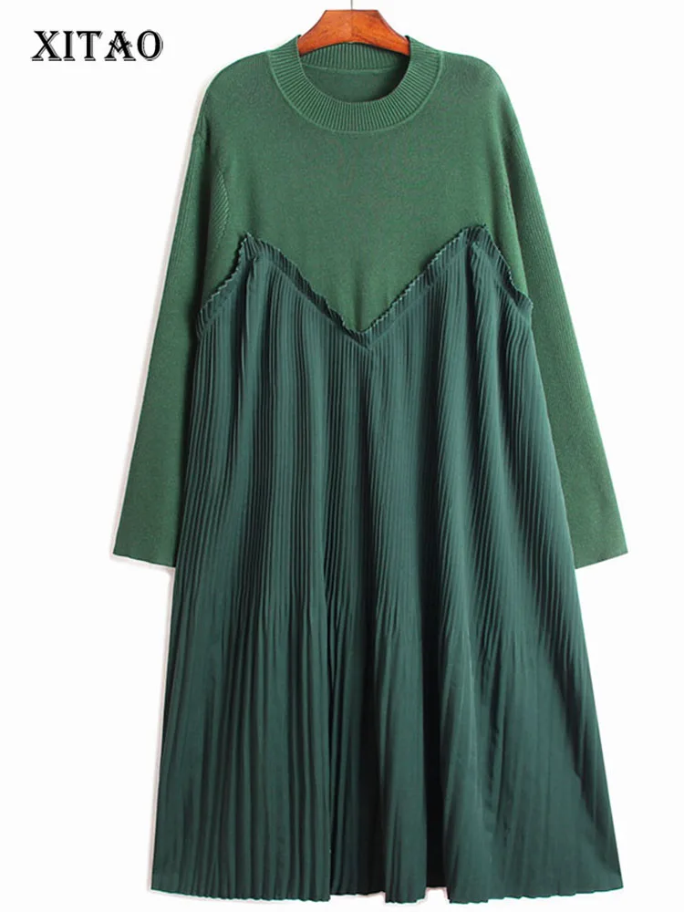 XITAO Patchwork Pleated Dresses Fashion Casual O-neck Pullover Solid Color Korea Temperament Simplicity Loose Women GJ1010
XITAO Patchwork Pleated Dresses Fashion Casual O-neck Pullover Solid Color Korea Temperament Simplicity Loose Women GJ1010