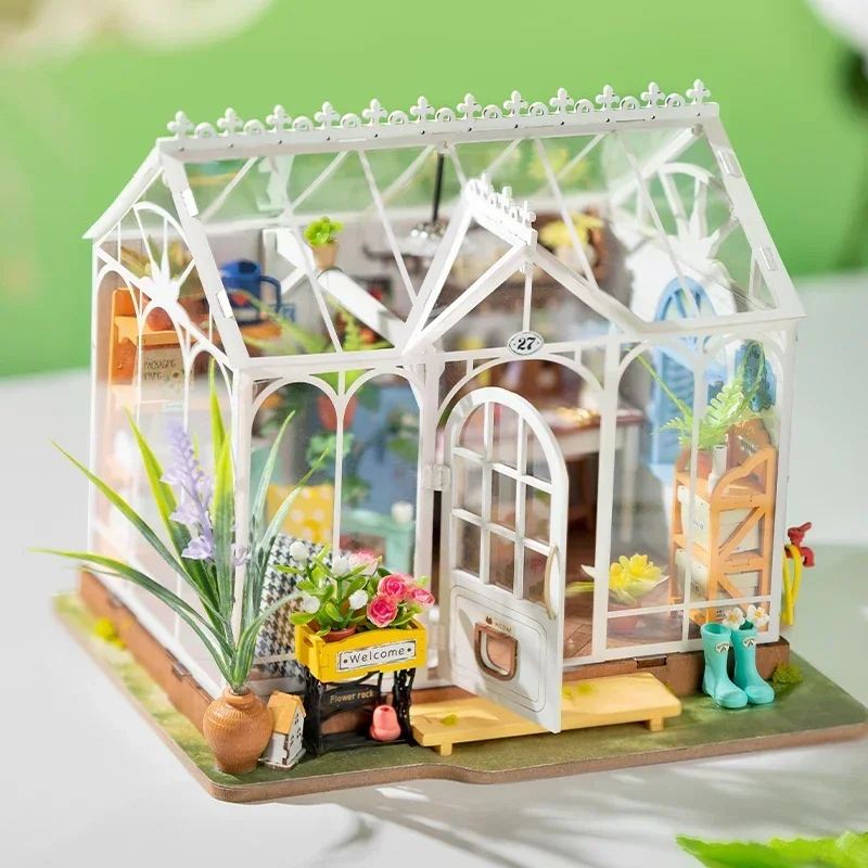 

DIY Dreamy Garden House Miniature House Kit for Girls Teens Wooden Dollhouse Puzzle Easy Assembly Home Decor