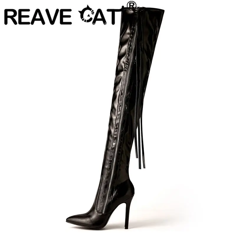 REAVE CAT Fashion Over Knee High Boots Opening 45cm Thin Heels 11cm Tassels Pointed Toe Big Size 35-42 Zipper Party Shoes S4097
REAVE CAT Fashion Over Knee High Boots Opening 45cm Thin Heels 11cm Tassels Pointed Toe Big Size 35-42 Zipper Party Shoes S4097