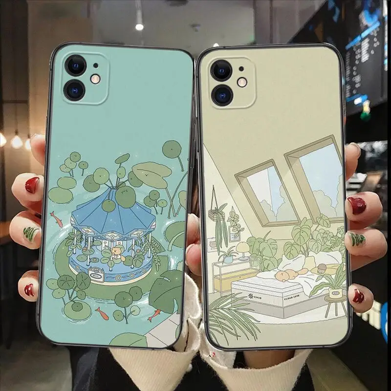 Healing Cute Illustration Luxury Fashion Phone Case for IPhone 14 13 12 11 Pro Max Mini SE XR X XS Max 8Plus 7plus Black Cover
Healing Cute Illustration Luxury Fashion Phone Case for IPhone 14 13 12 11 Pro Max Mini SE XR X XS Max 8Plus 7plus Black Cover