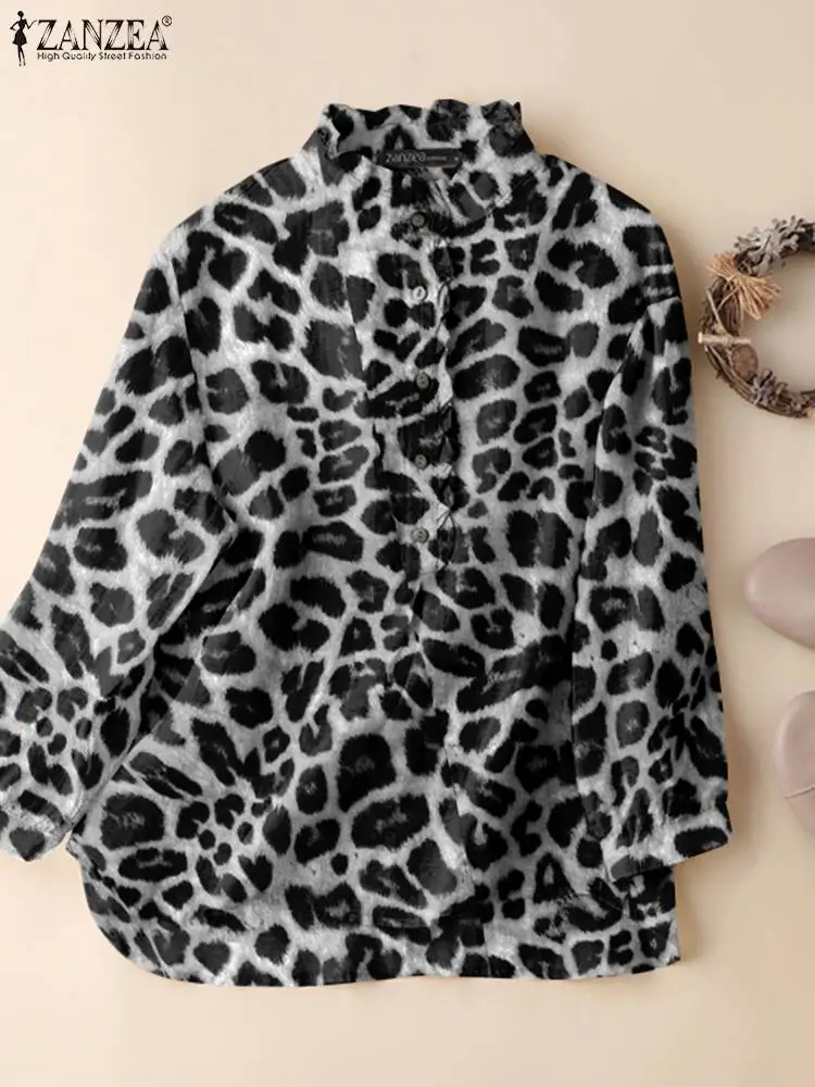 Осень 2022, топы большого размера с оборками, женская блузка с леопардовым принтом ZANZEA, элегантные рубашки с длинным рукавом, повседневные вин...
Осень 2022, топы большого размера с оборками, женская блузка с леопардовым принтом ZANZEA, элегантные рубашки с длинным рукавом, повседневные вин...