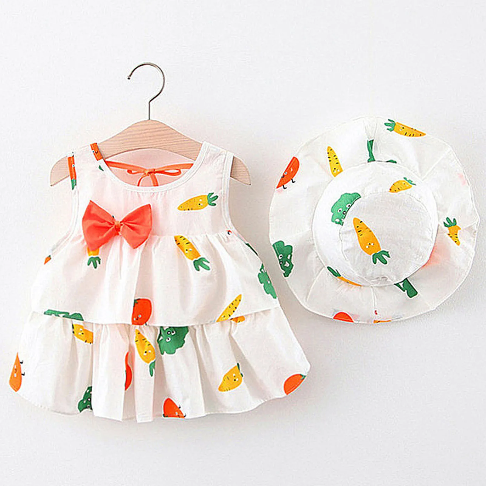 Dress Princess Kids Baby Outfits Girls Sleeveless Carrot Hat Print Girls Dress&Skirt Infant Yellow Dress
Dress Princess Kids Baby Outfits Girls Sleeveless Carrot Hat Print Girls Dress&Skirt Infant Yellow Dress