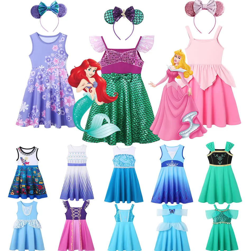 

Новое платье для девочек Disney, костюм Эльзы и Анны из мультфильма «Холодное сердце», платье принцессы для косплея, платье Эльзы, яркое платье для девочек, карнавальный наряд для детей