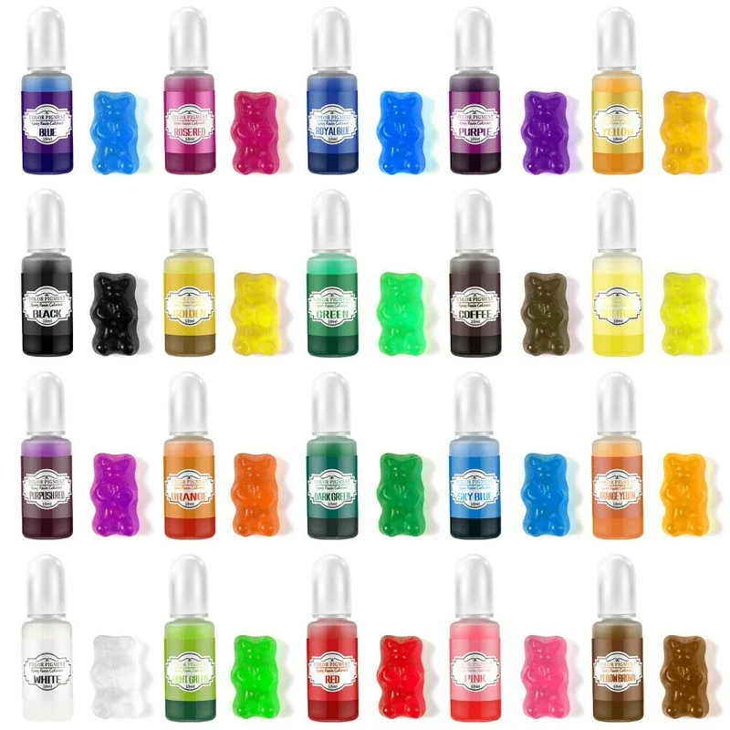20 Colors 10ml Resin Pigments DIY UV Epoxy Resin Mold Candle Soap Dye Liquid Colorant Jewelry Making Supplies Resin Crafts
20 Colors 10ml Resin Pigments DIY UV Epoxy Resin Mold Candle Soap Dye Liquid Colorant Jewelry Making Supplies Resin Crafts