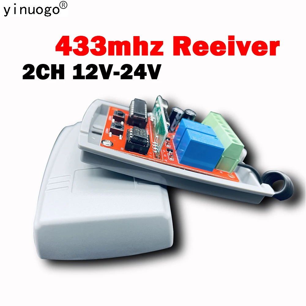 Gate Remote Control Receiver 433MHz DC 12V-24V 2 Channels Wide Range Universal Receiver For 433.92mhz Garage Door Remote Control
Gate Remote Control Receiver 433MHz DC 12V-24V 2 Channels Wide Range Universal Receiver For 433.92mhz Garage Door Remote Control