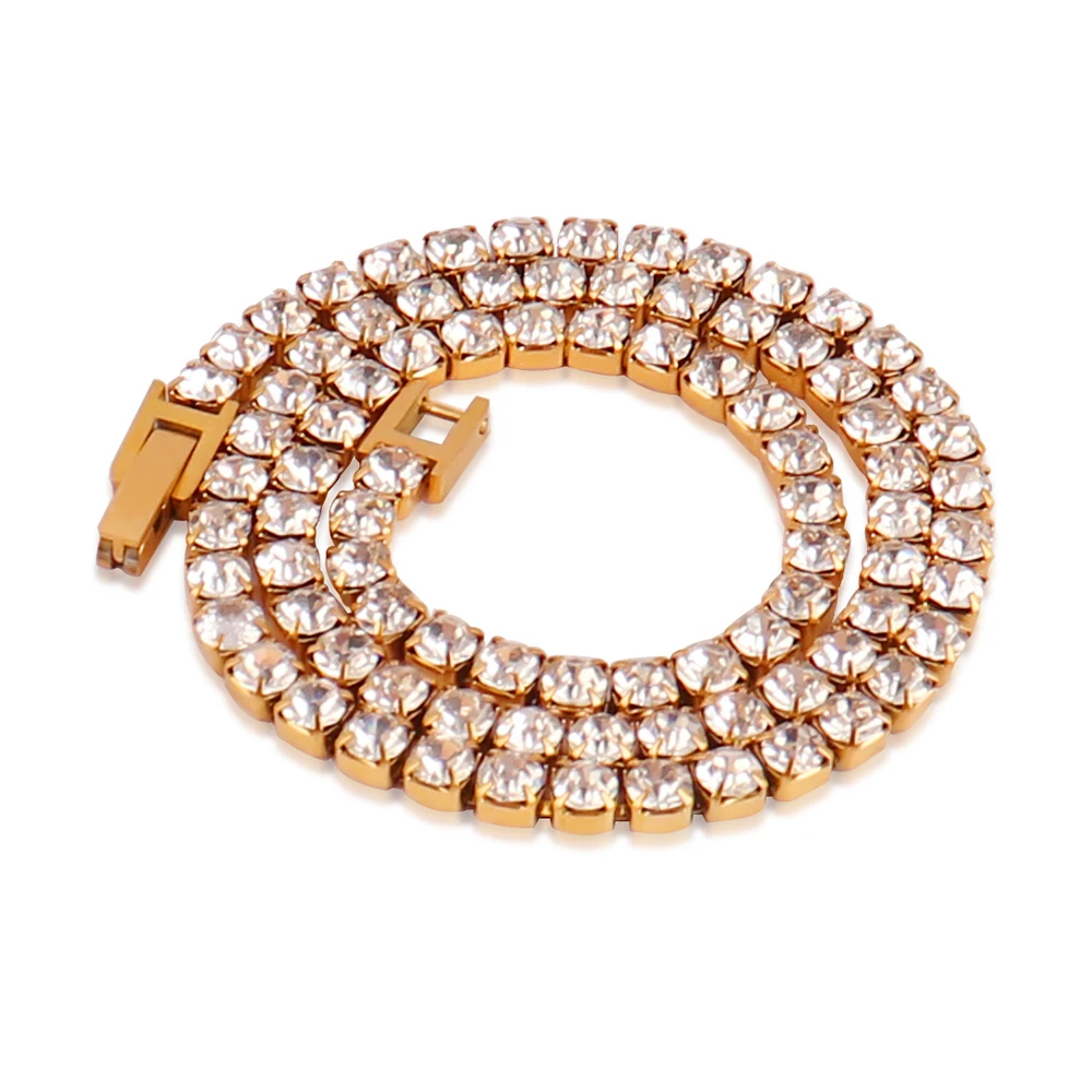 Stainless Steel Tennis Chain Necklace For Women Luxury AAA+ Cubic Zircon Necklace For Women Wedding Fashion Jewelry Chain Choker
Stainless Steel Tennis Chain Necklace For Women Luxury AAA+ Cubic Zircon Necklace For Women Wedding Fashion Jewelry Chain Choker