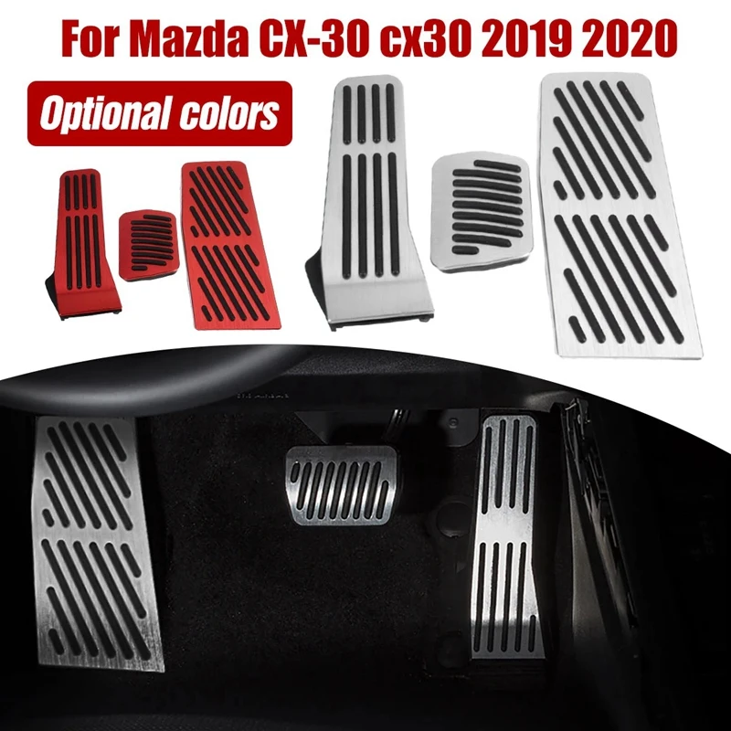

Набор алюминиевых автомобильных педалей акселератора топлива газа, тормоза, ножная подставка, Накладка педали для Mazda 3 CX-30 CX30 2019-2020