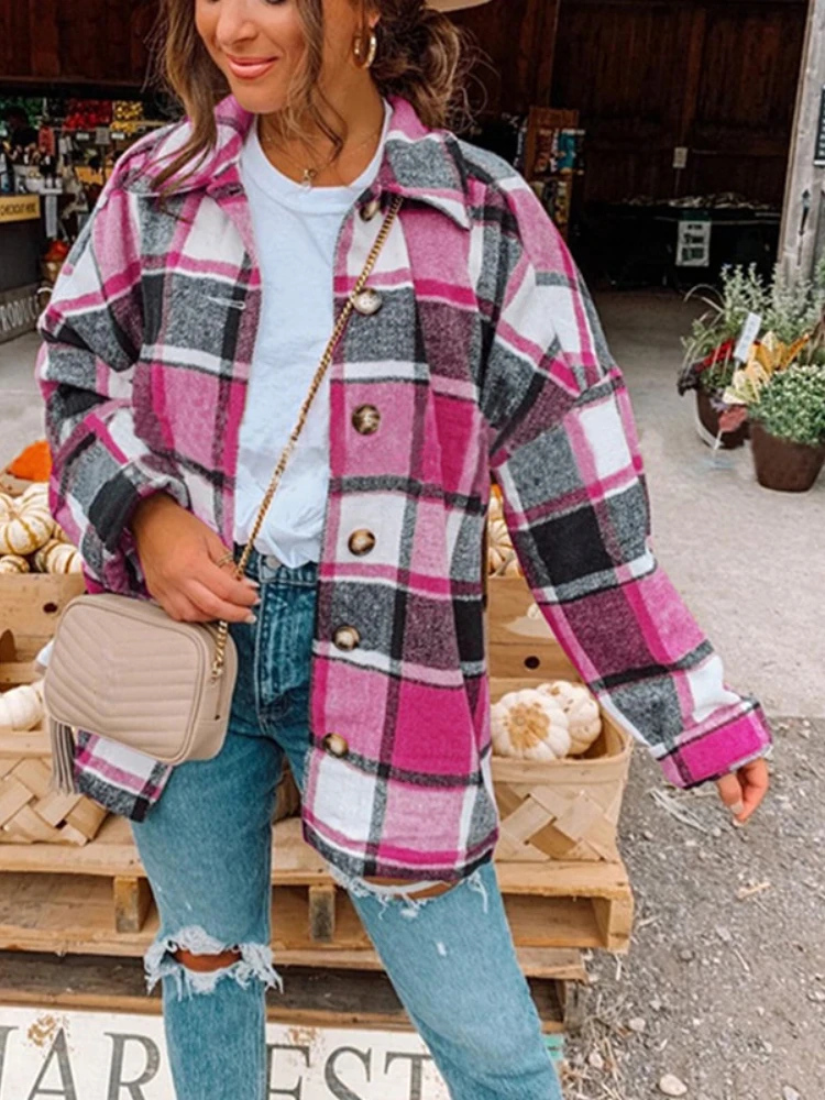 New Style In Autumn and Winter Jackets for Women Casual and Versatile Long Sleeve Lapel Plaid Shirt Women Clothing Coat Women
New Style In Autumn and Winter Jackets for Women Casual and Versatile Long Sleeve Lapel Plaid Shirt Women Clothing Coat Women