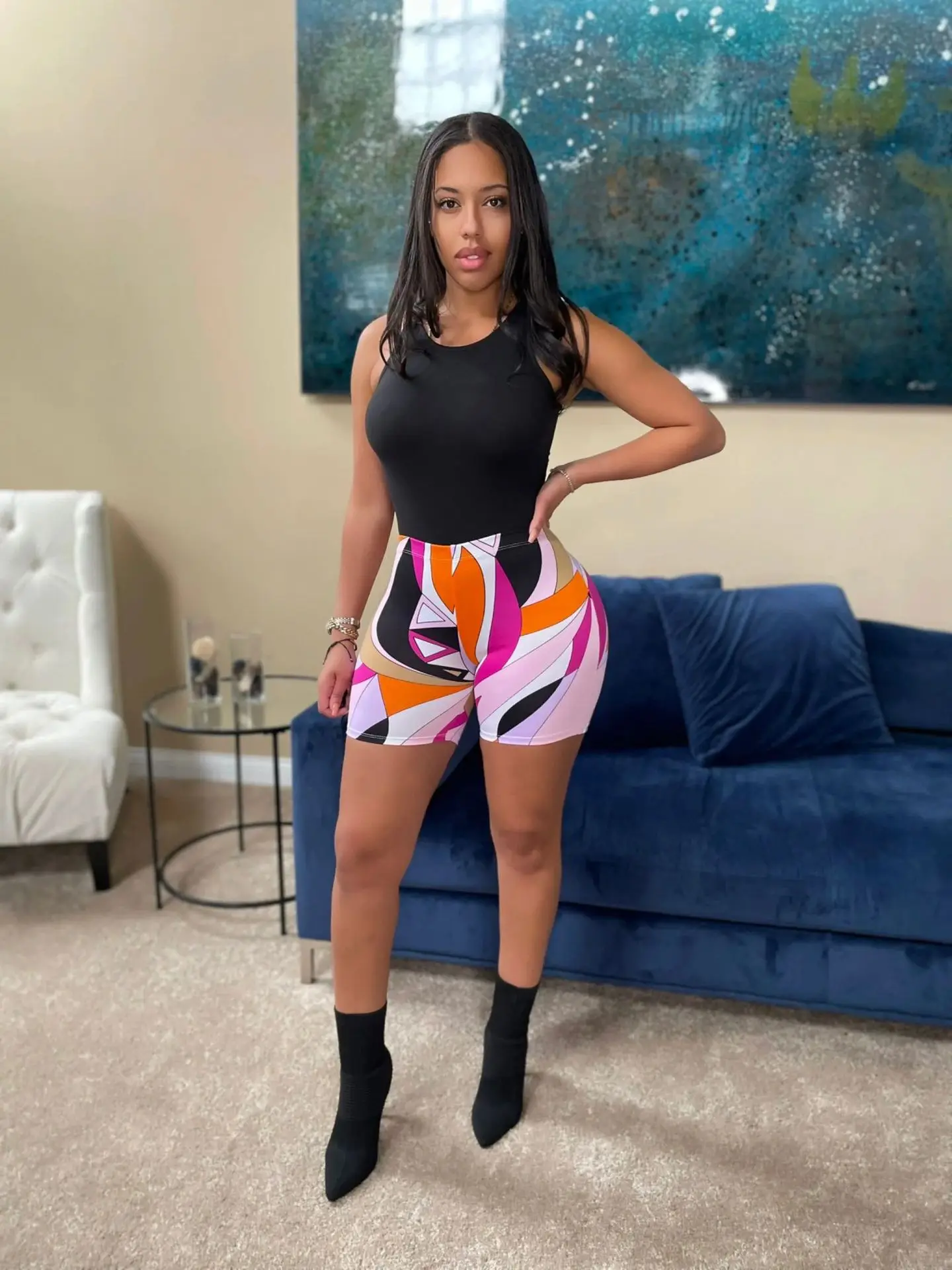2022 New Product Colorful Print Skinny One Piece Biker Shorts Women Pants Summer High Waist Hip Hop Streetwear
2022 New Product Colorful Print Skinny One Piece Biker Shorts Women Pants Summer High Waist Hip Hop Streetwear