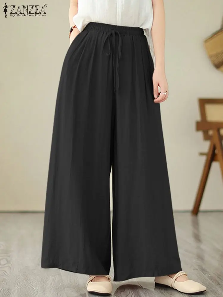 ZANZEA Fashion Women Wide Leg Pants High Elastic Waist Office Pantalon Spring Elegant Work Pant Overall Oversize Trousers Capris
ZANZEA Fashion Women Wide Leg Pants High Elastic Waist Office Pantalon Spring Elegant Work Pant Overall Oversize Trousers Capris