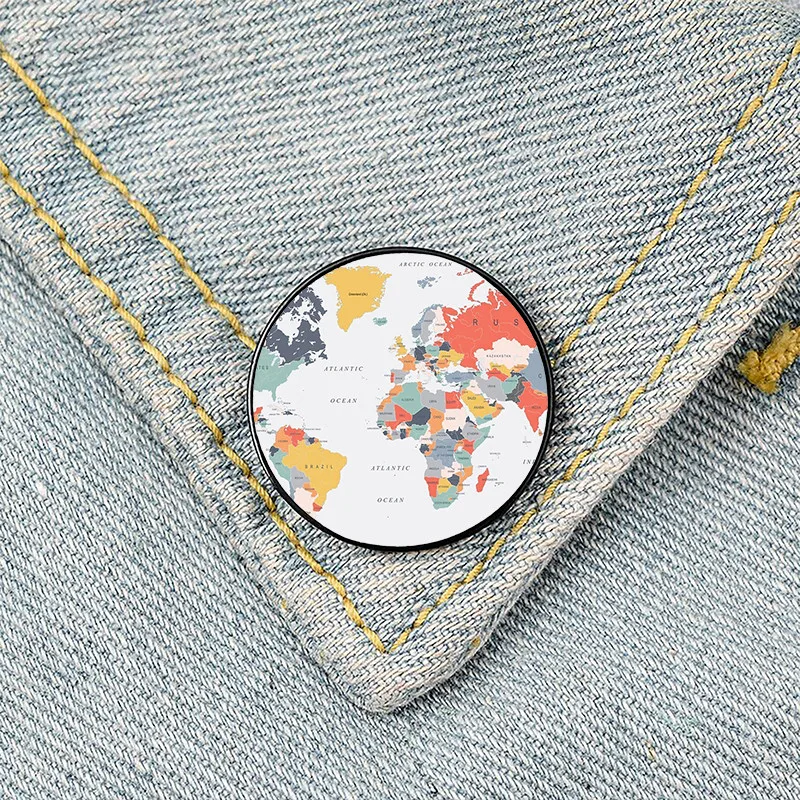 Map of the World Printed Pin Custom Funny Brooches Shirt Lapel Bag Cute Badge Cartoon Cute Jewelry Gift for Lover Girl Friends
Map of the World Printed Pin Custom Funny Brooches Shirt Lapel Bag Cute Badge Cartoon Cute Jewelry Gift for Lover Girl Friends