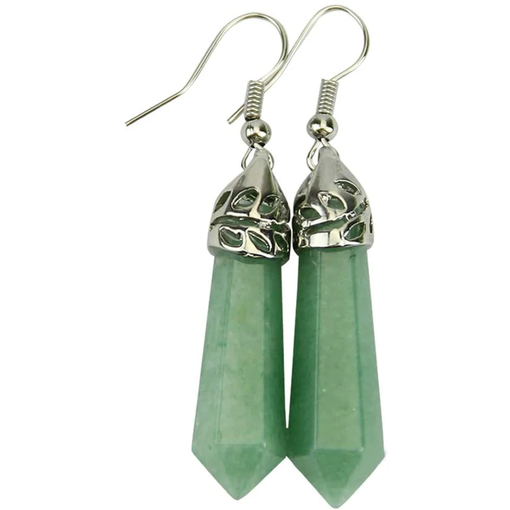 Stylish Gemstone Beads Ladies Hexagonal Pendulum Dangle Earring Eardrop 
Stylish Gemstone Beads Ladies Hexagonal Pendulum Dangle Earring Eardrop