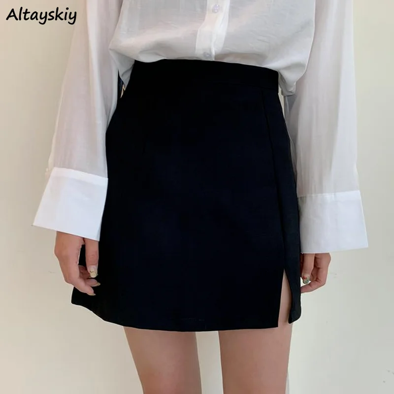 Skirts Women Black Charm Popular Lady Aesthetic Ulzzang Casual All-match Above Knee Pure High Waist Split Hot Sale Teens Trendy
Skirts Women Black Charm Popular Lady Aesthetic Ulzzang Casual All-match Above Knee Pure High Waist Split Hot Sale Teens Trendy