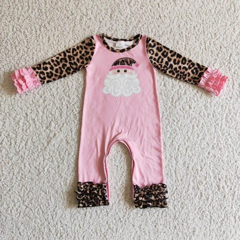 RTS Christmas girls romper Santa Clause pattern leopard printed ruffle design fall winter button design toddler baby clothing
RTS Christmas girls romper Santa Clause pattern leopard printed ruffle design fall winter button design toddler baby clothing