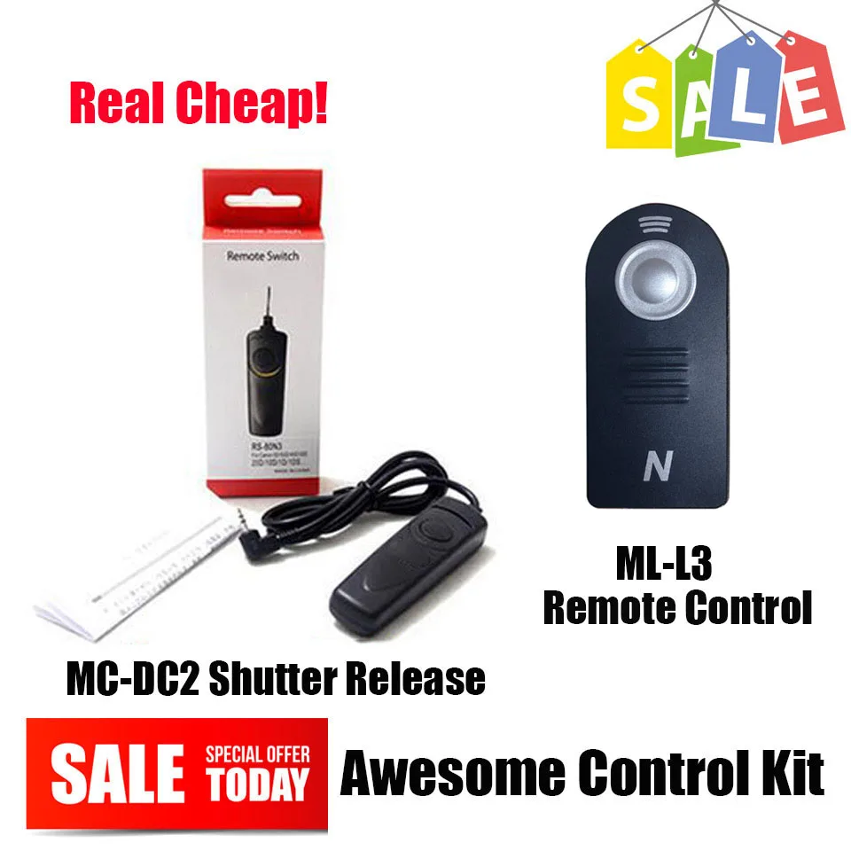 MC-DC2 Shutter Release+ML-L3 Selfie Infrared Wireless Remote Control for Nikon D600 D610 D7100 D7000 D90 D5200 D5100 D5000 D3200
MC-DC2 Shutter Release+ML-L3 Selfie Infrared Wireless Remote Control for Nikon D600 D610 D7100 D7000 D90 D5200 D5100 D5000 D3200