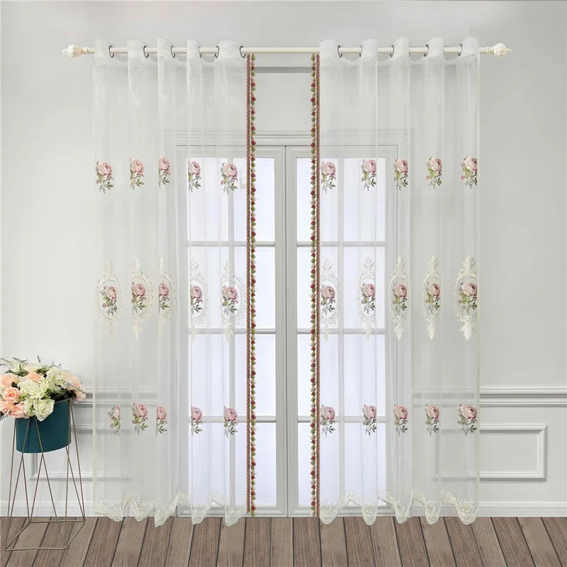Korean Style White Transparent Lace Tulle Curtain For Bedroom Living Room Idyllic Embroidery Floral European Window Sheer Drapes
Korean Style White Transparent Lace Tulle Curtain For Bedroom Living Room Idyllic Embroidery Floral European Window Sheer Drapes
