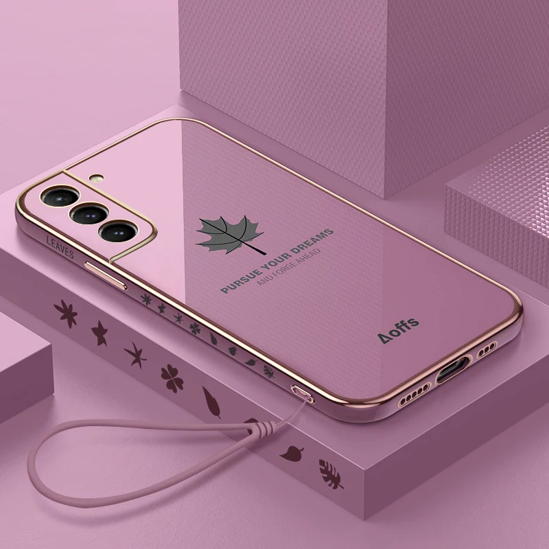 S 22 21 20 Luxury Maple Leaf Lanyard Plating Case For Samsung Galaxy S21 S22 S20 Plus Ultra Fe S21fe S22plus Square Frame Cover
S 22 21 20 Luxury Maple Leaf Lanyard Plating Case For Samsung Galaxy S21 S22 S20 Plus Ultra Fe S21fe S22plus Square Frame Cover