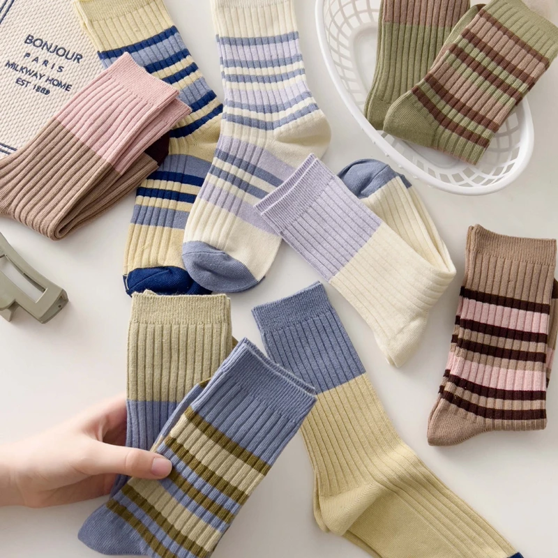Retro Striped Socks Girls Casual Mid Tube Socks Women's Fashion Japanese College Style Cotton Socks Warm Student Stockings
Retro Striped Socks Girls Casual Mid Tube Socks Women's Fashion Japanese College Style Cotton Socks Warm Student Stockings
