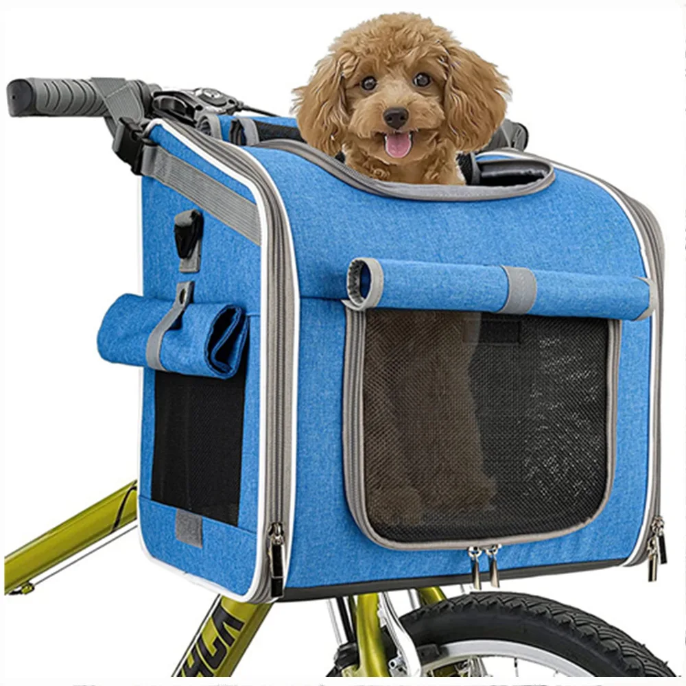 Dog Bike Basket, Expandable Soft-Sided Pet Carrier Backpack with 4 Open Doors, 4 Mesh Windows for Medium Dog Cat Puppies
Dog Bike Basket, Expandable Soft-Sided Pet Carrier Backpack with 4 Open Doors, 4 Mesh Windows for Medium Dog Cat Puppies