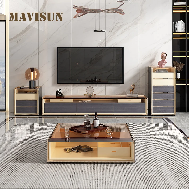Modern Minimalist Coffee Table And TV Cabinet Combination Small Apartment Living Room Household Cabinet Light Luxury Furniture
Modern Minimalist Coffee Table And TV Cabinet Combination Small Apartment Living Room Household Cabinet Light Luxury Furniture