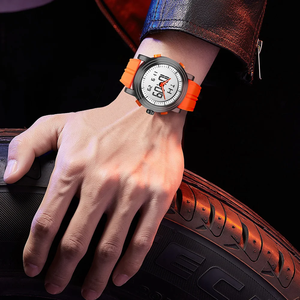 Модные мужские цифровые наручные часы SINOBI с хронографом водонепроницаемые