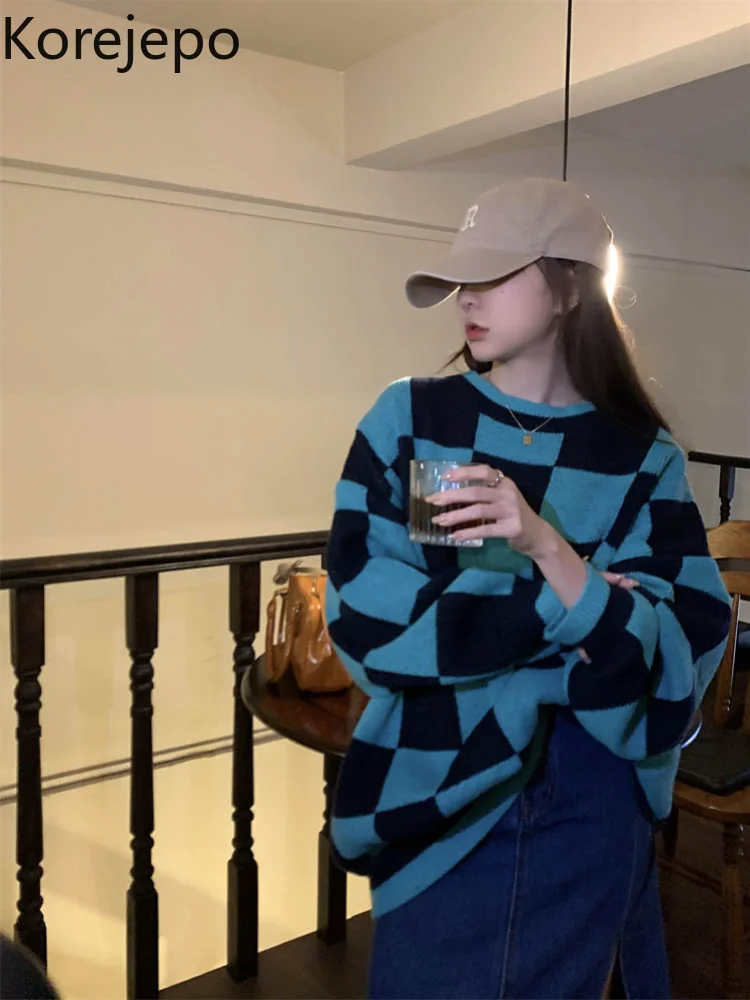 Свитер женский Универсальный в клетку, с круглым вырезом, на осень/зиму
Свитер женский Универсальный в клетку, с круглым вырезом, на осень/зиму