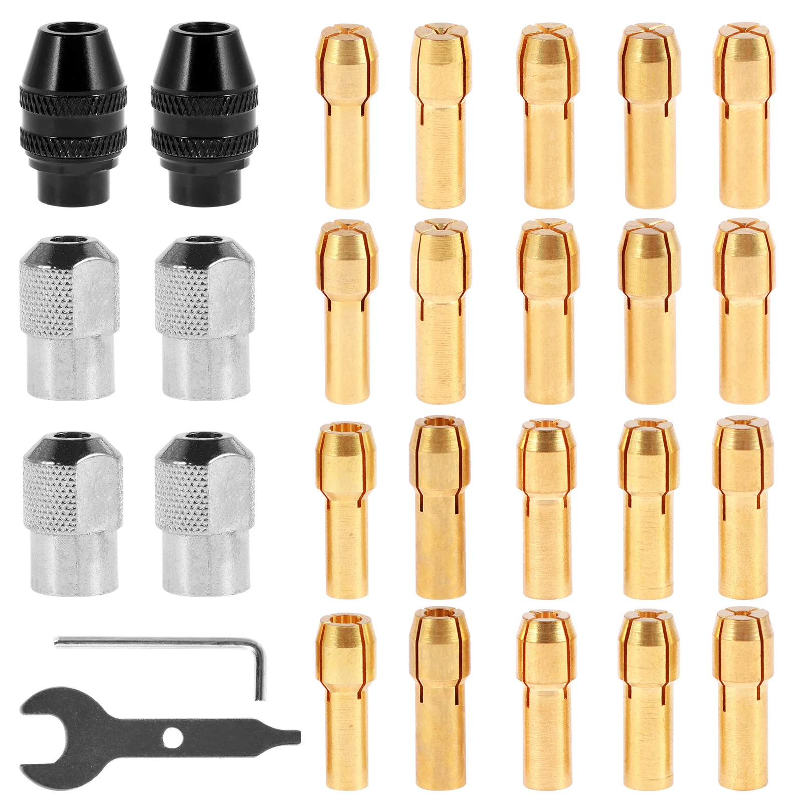 

28Pcs Drill Chuck Collet Set Metal Chuck Collet Kit Sturdy 1/32inch to 1/8inch Drill Bit Chuck Shank Replacement Durable Rotary